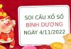 Soi cầu xổ số Bình Dương ngày 4/11/2022 thứ 6 hôm nay