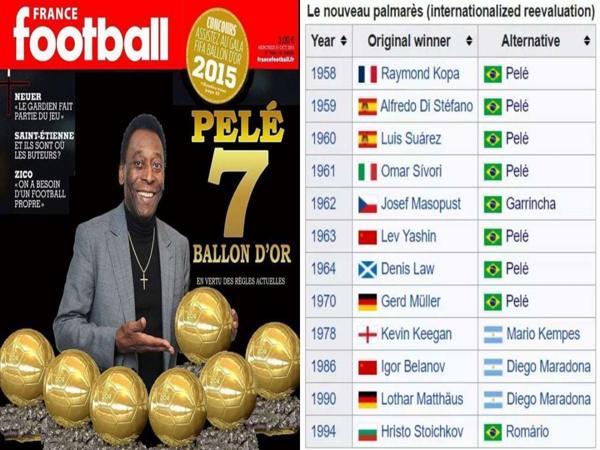 Theo France Football, Pele xứng đáng có được 7 Quả bóng Vàng 