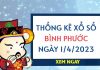 Thống kê xổ số Bình Phước ngày 1/4/2023 thứ 7 hôm nay