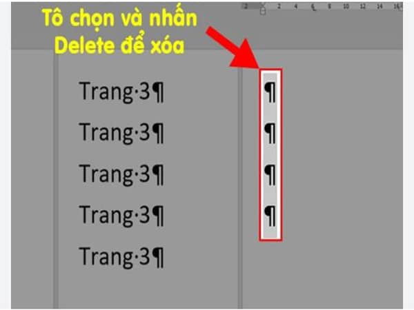 Cách xóa trang có chứa nội dung