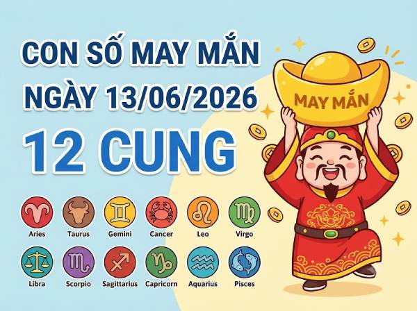 Giải mã con số may mắn 12 cung hoàng đạo ngày 13/06/2026